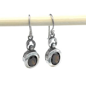 Dangle garnet  Earrings Sterling Silver drop  pierced earrings
