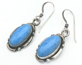 Sterling Denim Lapis earrings dangle  southwestern pierced light blue gemstone