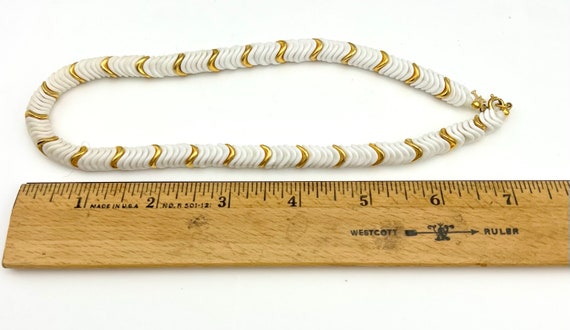 Crown Trifari white gold bead necklace  mid centu… - image 7