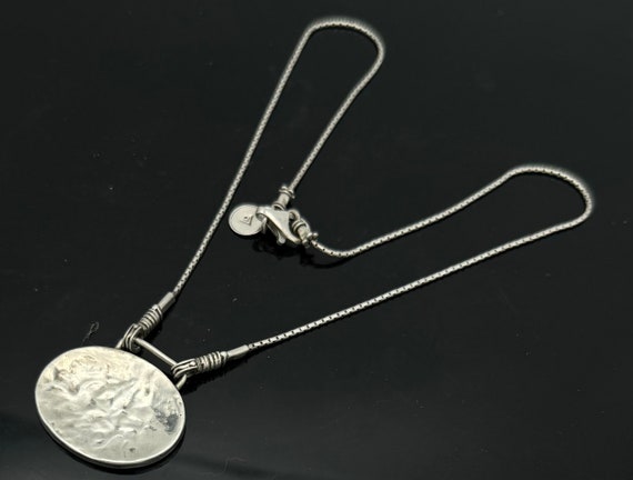 SILPADA Sterling silver necklace   hammered  oval… - image 3