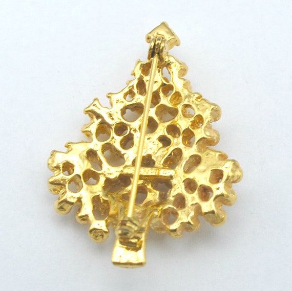 Eisenberg Christmas Tree Brooch Gold plated  Clea… - image 5