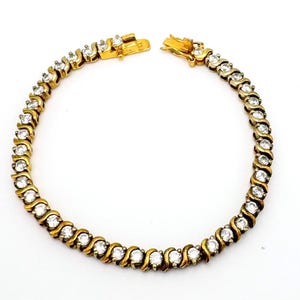 Vermeil  CZ  Bracelet  Sterling silver clear  cubic zirconia  Tennis bracelet