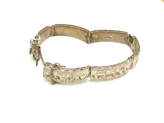 Sterling   Panel bracelet Native American story t… - image 7