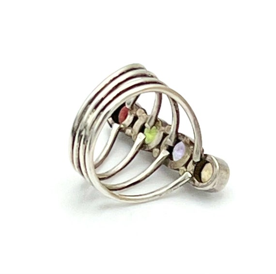 Multi gemstone ring  Sterling silver  Amethyst ci… - image 8