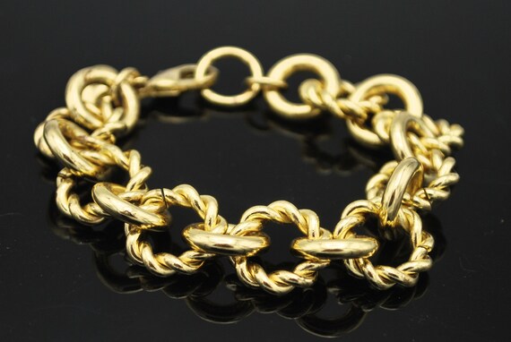 J Crew Gold Bracelet Chunky Wide Chain 