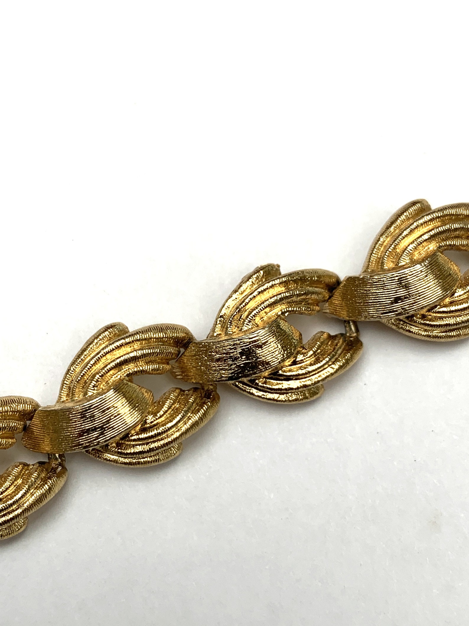 Gold Link Bracelet Gold Swirl Chain Link Bangle Safety Etsy