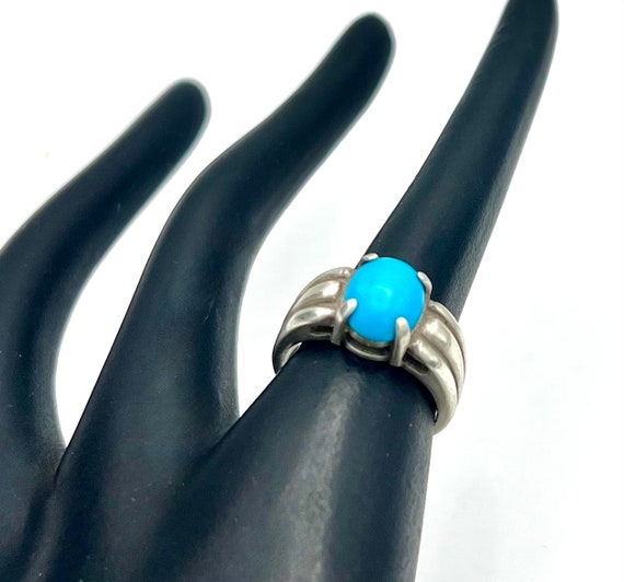 Turquoise  Sterling silver  Ring size 6 1/2   blu… - image 2