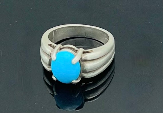 Turquoise  Sterling silver  Ring size 6 1/2   blu… - image 5