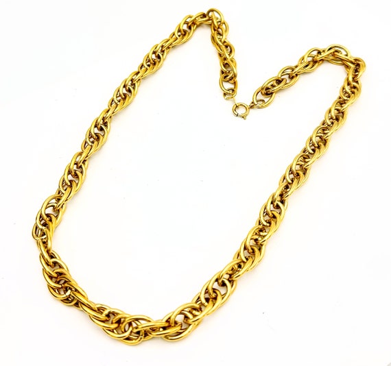 Trifari twister  gold chain necklace  Gold Plated… - image 2