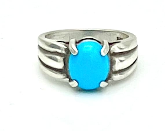 Turquoise  Sterling silver  Ring size 6 1/2   blu… - image 1