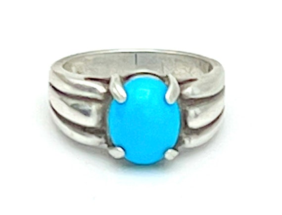 Turquoise  Sterling silver  Ring size 6 1/2   blu… - image 4