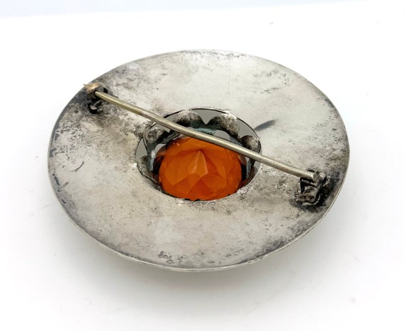 Statement 4 inch Brooch Large Pin Orange crystal … - image 5