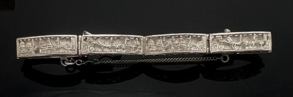 Sterling   Panel bracelet Native American story t… - image 2