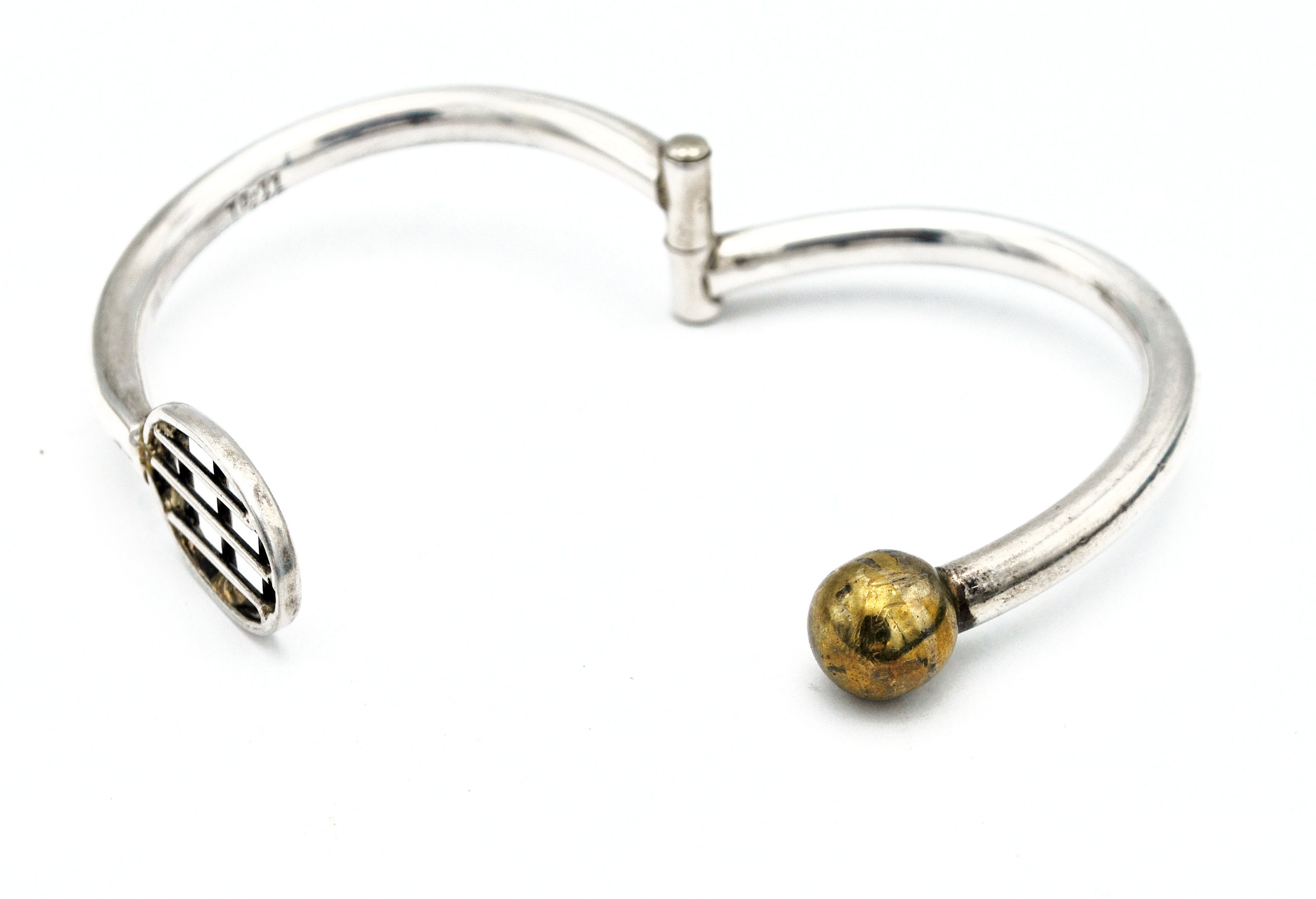 Sterling Silver Tennis Racket Bracelet Mexico Taxco gold Etsy