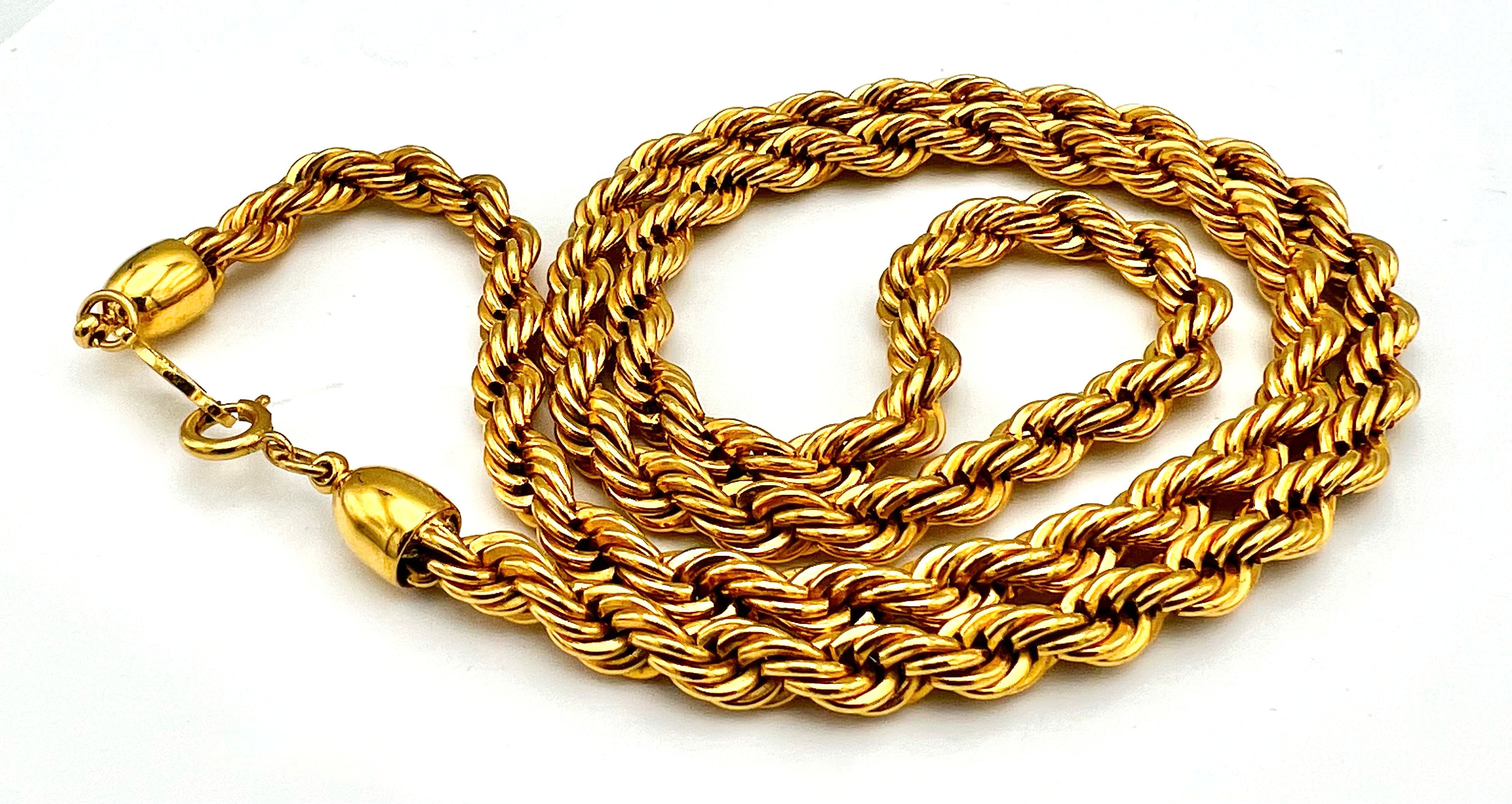Napier Gold Chain Necklace Gold twisted rope chain Links statement necklace Etsy