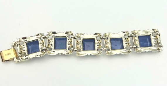 Coro Link Bracelet Blue marble Thermoset Vintage … - image 3