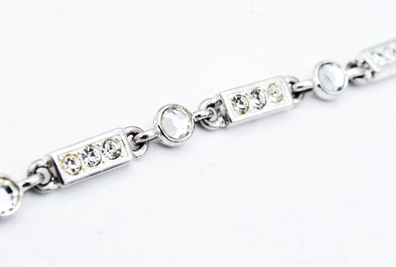 Napier rhinestone link bracelet   clear crystal s… - image 4