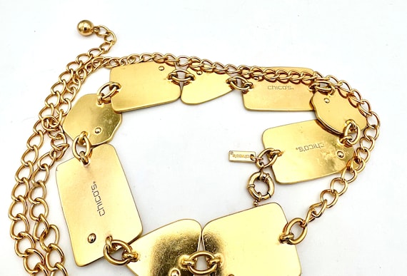 Chico Chunky Gold chain belt geometric gold rhi… - image 7