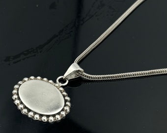 sterling silver pendant necklace Mexico Italian wheat sterling  chain