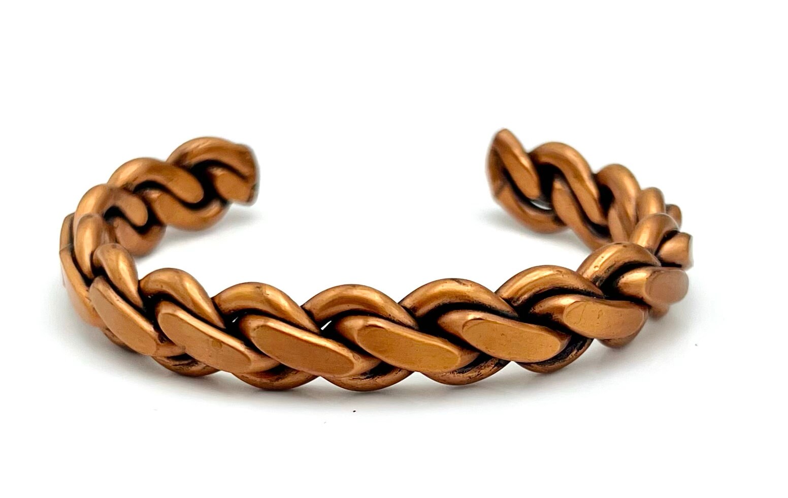 Heavy Copper Cuff Bracelet Braided Twisted Copper Bangle Boho Gift