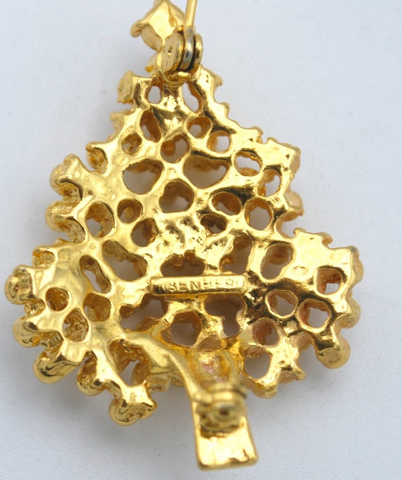 Eisenberg Christmas Tree Brooch Gold plated  Clea… - image 6