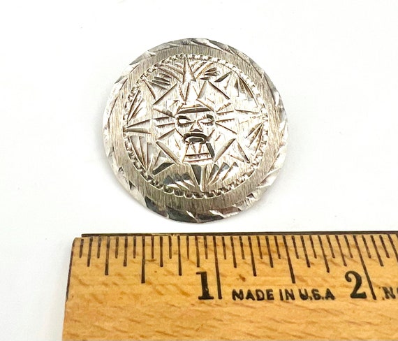 Mexico Sterling Tribal face Brooch  pendant eagle… - image 5