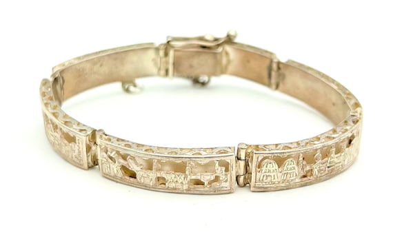 Sterling Panel bracelet Native American story telling bracelet south western