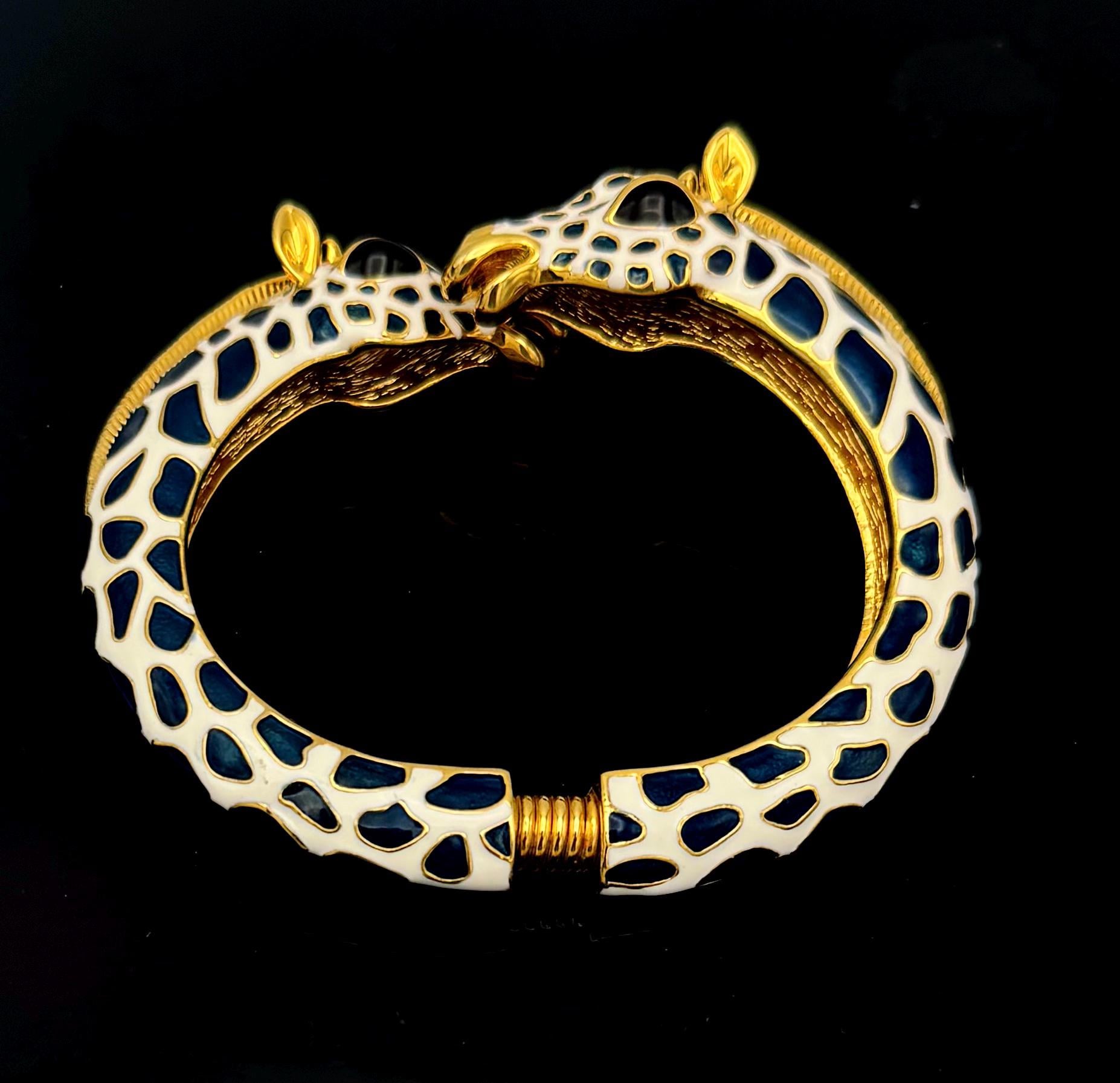 Kenneth J Lane Giraffe Bangle Bracelet: Gold Plated, Enamel