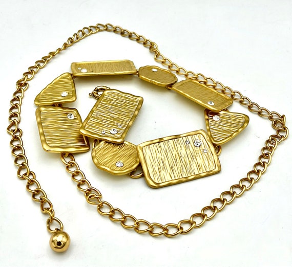 Chico Chunky Gold chain  belt  geometric gold rhi… - image 3