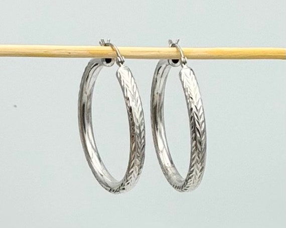 Large  Sterling Hoop Earrings hollow silver hoops… - image 5