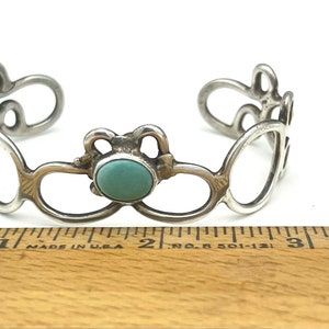 turquoise sterling cuff bracelet Southwestern silver filigree blue Gemstone Bangle