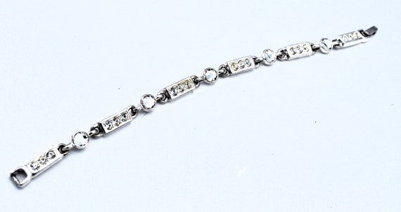 Napier rhinestone link bracelet   clear crystal s… - image 5