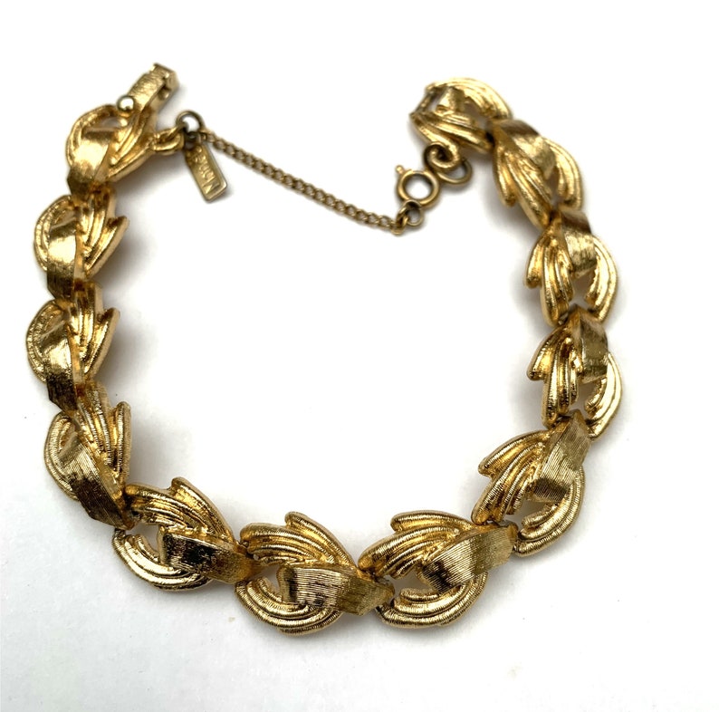 Gold Link Bracelet Gold Swirl Chain Link Bangle Safety Etsy