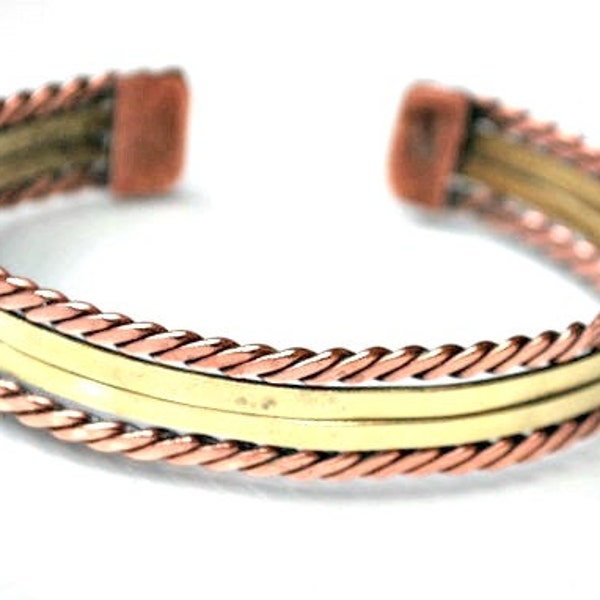 Copper and Brass Cuff bracelet made  in Mexico