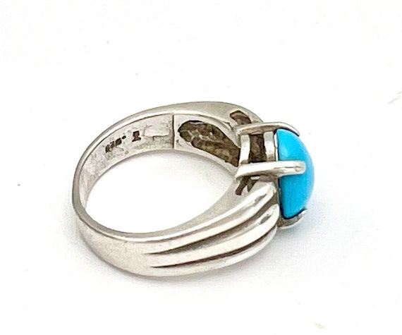 Turquoise  Sterling silver  Ring size 6 1/2   blu… - image 7