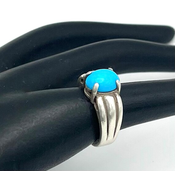 Turquoise  Sterling silver  Ring size 6 1/2   blu… - image 3