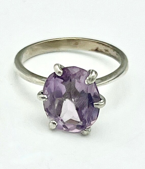 Sterling Silver  Amethyst Ring  solitaire Purple … - image 4