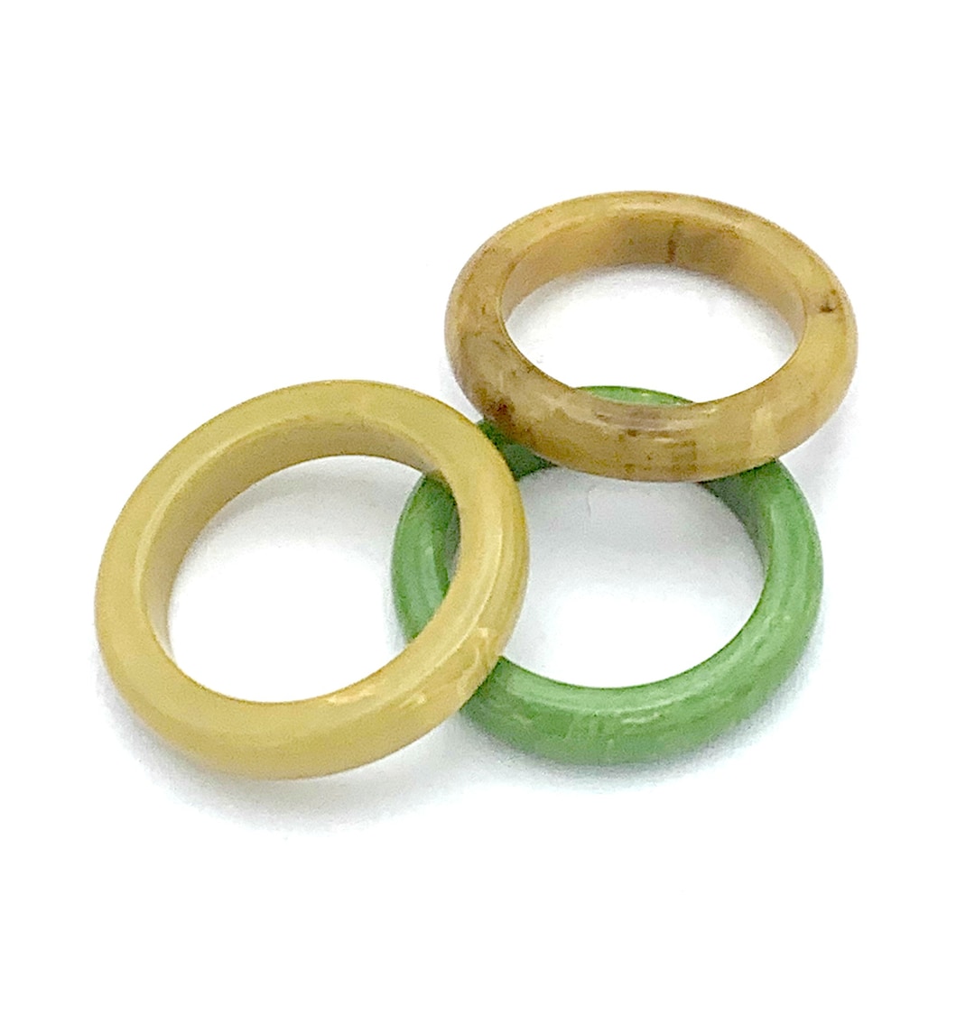 Bakelite Ring Size 5 Vintage Plastic Stacking Ring Mustard Yellow or ...