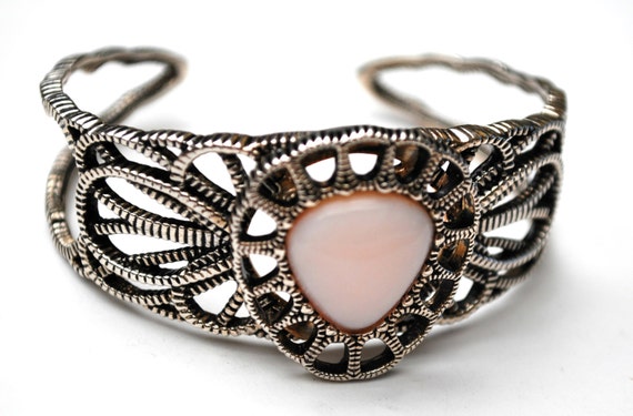 Barse  sterling silver  Cuff Pink Opal  Gemstone … - image 1
