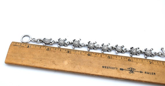 Solid Sterling sterling turtle link Bracelet sea … - image 6