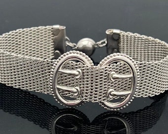 Silver  Mesh buckle   bracelet   bangle