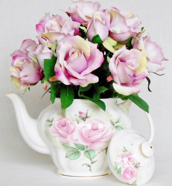 Image result for Pink Rose Tea Pot Arrangement: