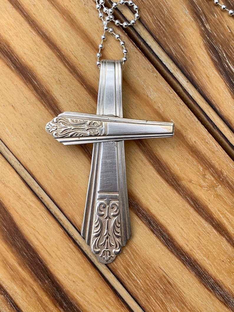 Spoon Handle Cross Necklace Spoon Jewelry Etsy