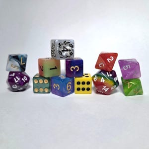 DMX-tra DM Dice Set Add-On | 12-Piece Mystery Booster for Dungeon Masters (2d20, 6d6, 4d8)