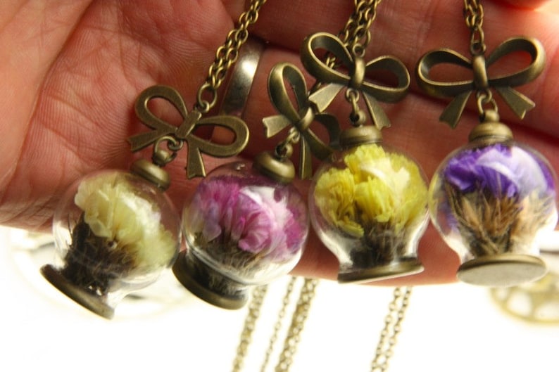 Yellow dry flower Necklace