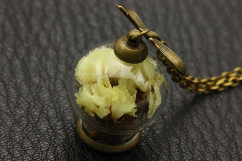Yellow dry flower Necklace