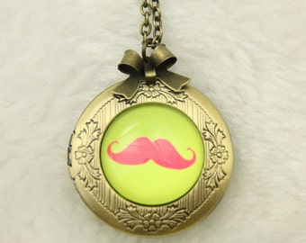 Mustache Necklace, Mustache locket, hippie jewelry, 2020m