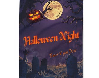 Halloween Night Graveyard Throw Blanket | Arctic Fleece Blanket