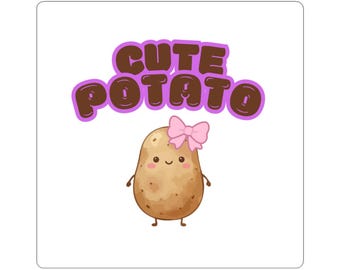 Cute Potato sticker | Kiss-cut sticker, kawaii vegetable decal