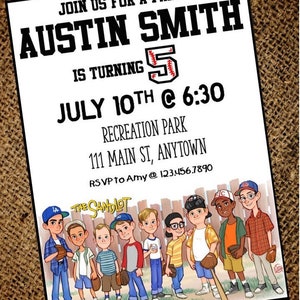 The Sandlot Birthday Invitation - Baseball - Boy Birthday - Vertical